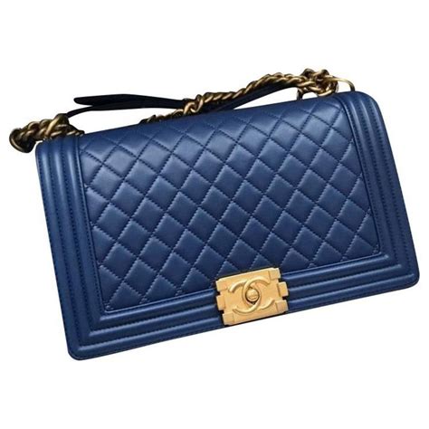 chanel dark blue boy bag|Chanel boy bag for sale.